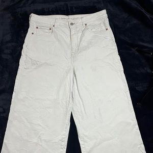white wide legged jeans